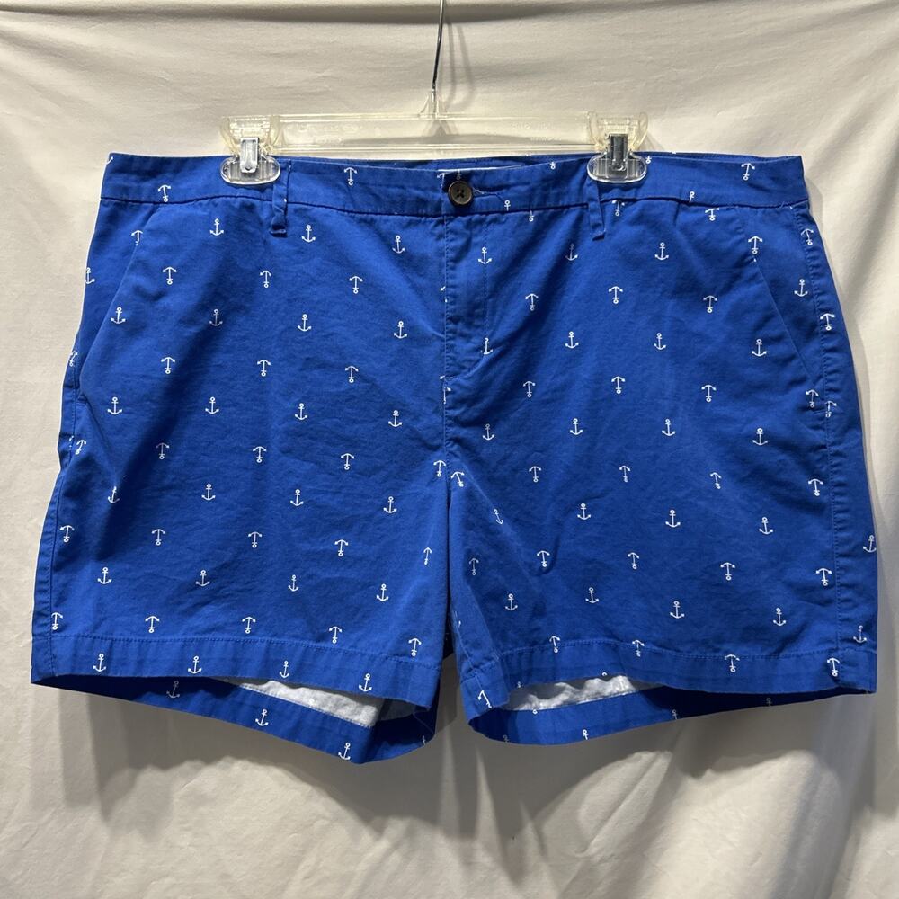Old Navy Women’s 16 Cotton Anchor Print Shorts Preppy Nautical Beach Boating